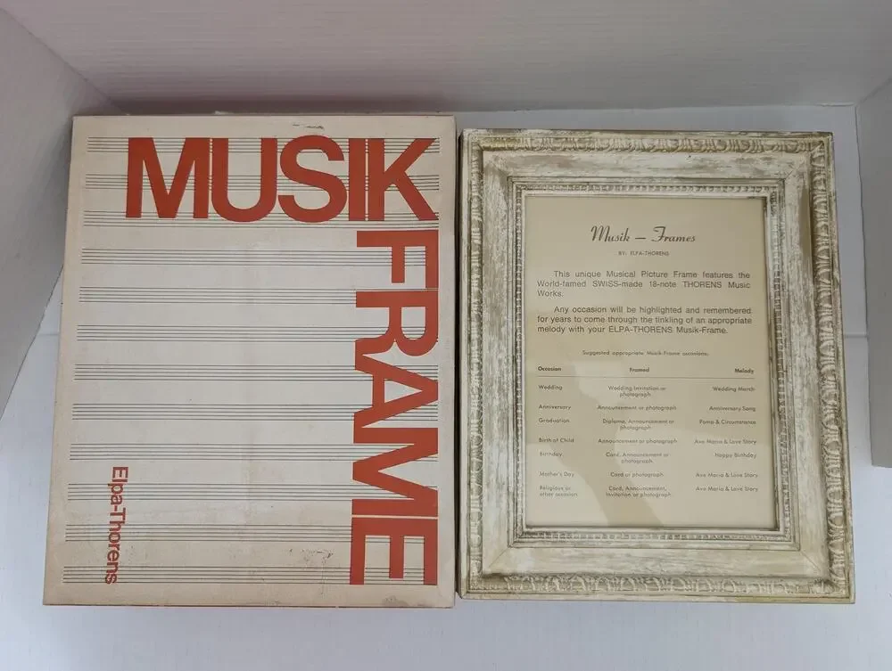 Vintage Elpa Thorens Musik Frame Pomp and Circumstance Music Box NOS